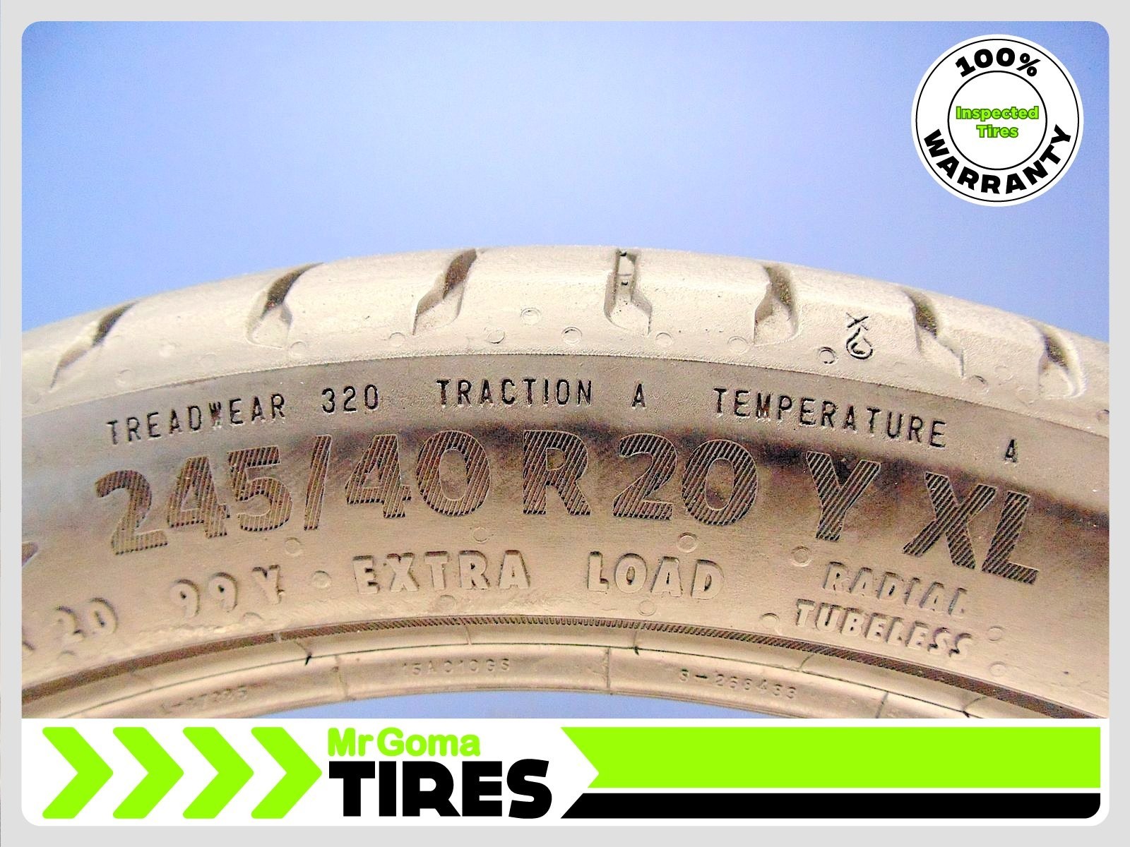 1 CONTINENTAL ECOCONTACT 6 Q MO XL 245/40R20 USED TIRE 7.3/32 TREAD 99Y 2454020