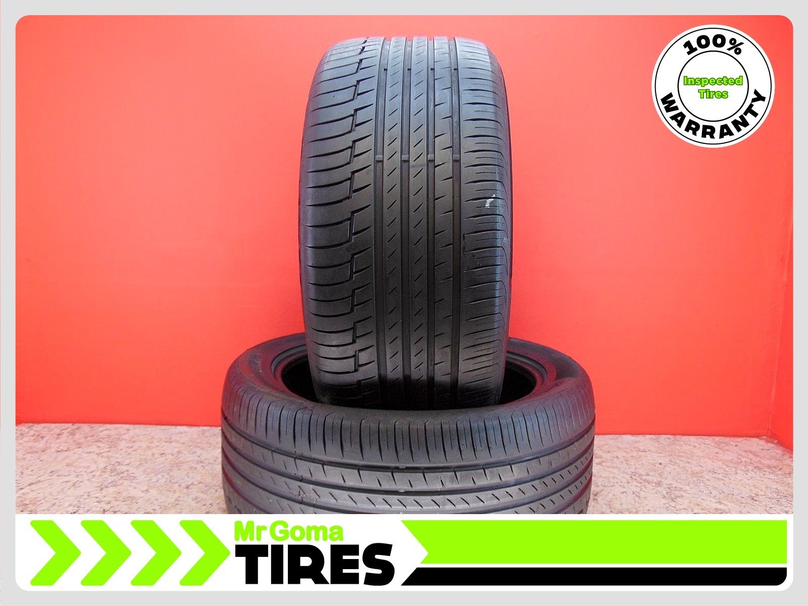 2 CONTINENTAL PREMIUMCONTACT 6 MO XL 325/40R22 USED TIRE 8.4/32 TREAD 114Y