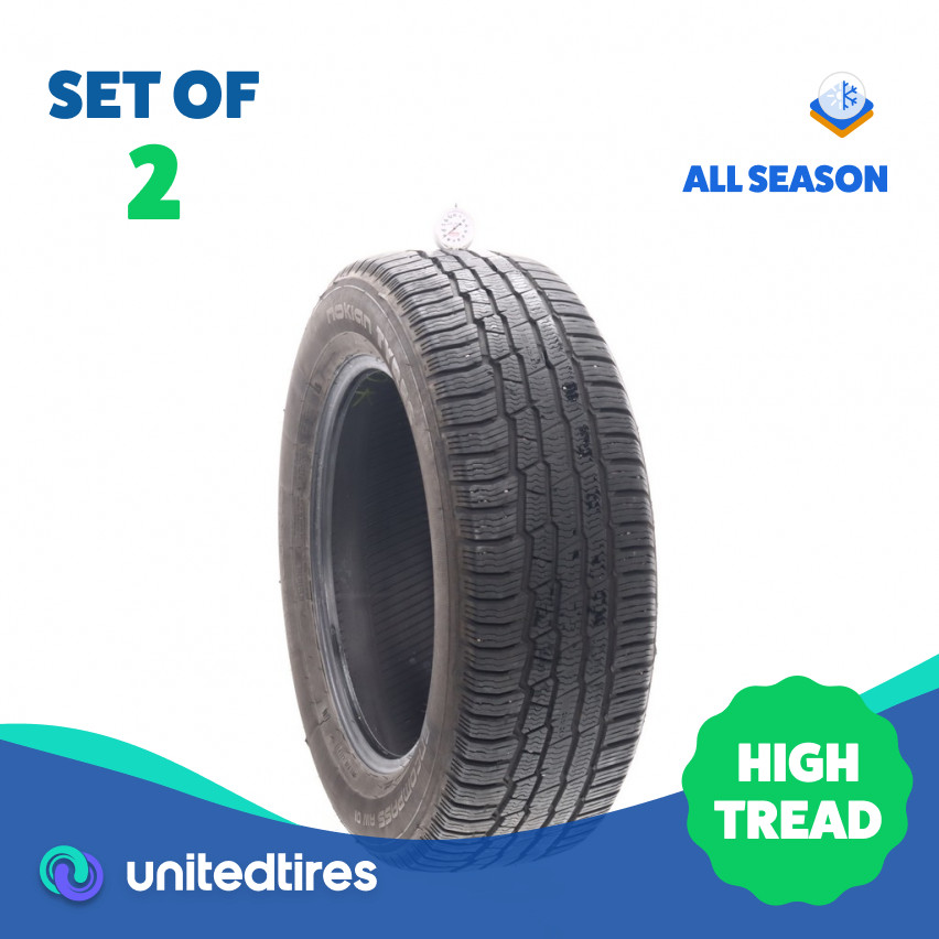 Set of (2) Used 235/60R18 Nokian Encompass AW01 107V – 8.5/32
