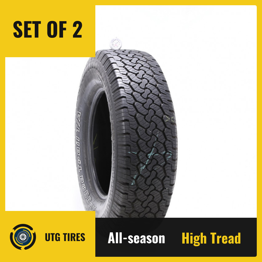 Set of (2) Used LT 245/75R17 BFGoodrich Rugged Trail T/A 121/118R – 9.5/32