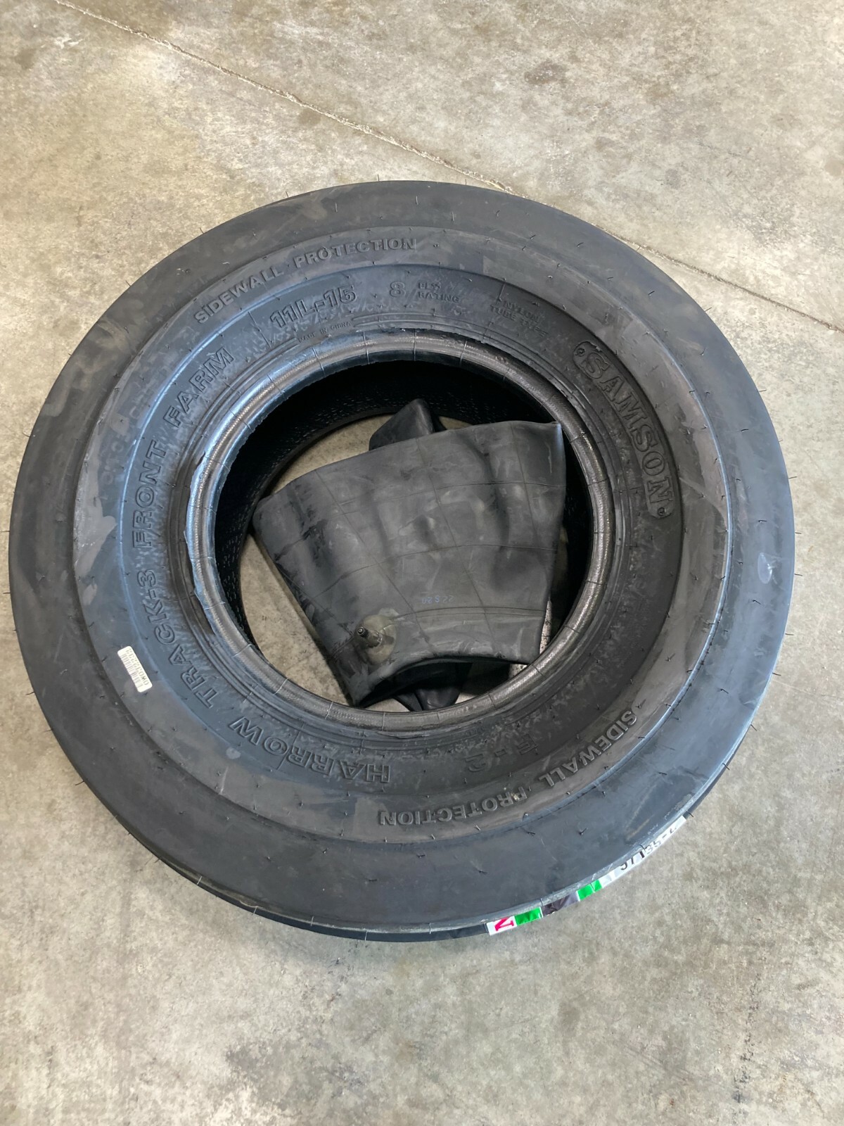 1 New 9.5 L 15 Tire & Tube Samson F-2 3 rib 8 ply TT Tractor Front 9.5L15
