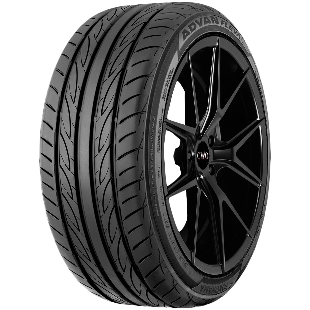 (QTY 2) 235/40R17 Yokohama Advan Fleva V701 90W SL Black Wall Tires