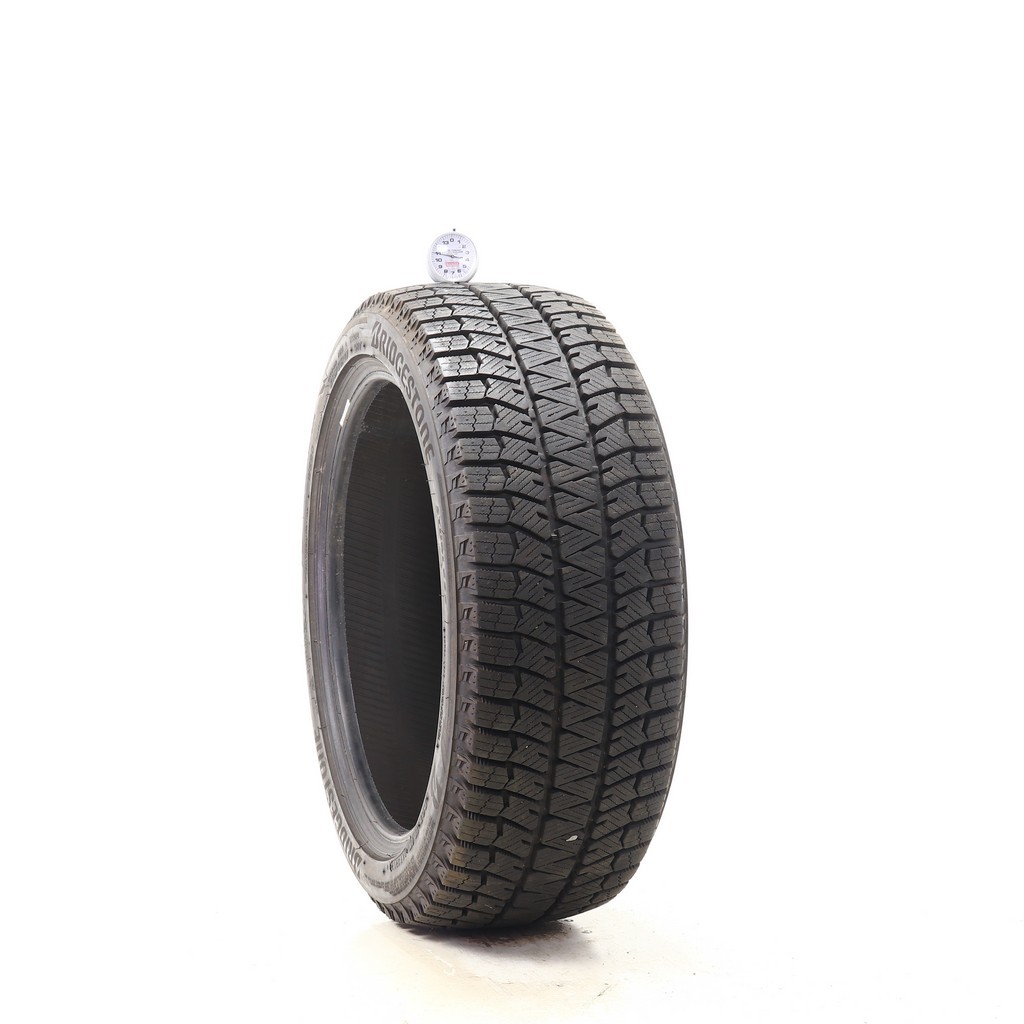 Set of (4) Used 215/45R17 Bridgestone Blizzak WS90 Studless 91T – 9.5-11/32