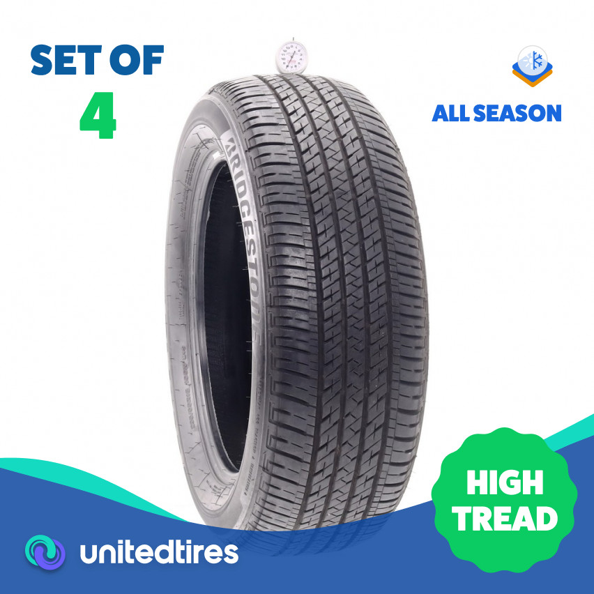 Set of (4) Used 235/55R18 Bridgestone Ecopia H/L 422 Plus 100H – 8-9/32