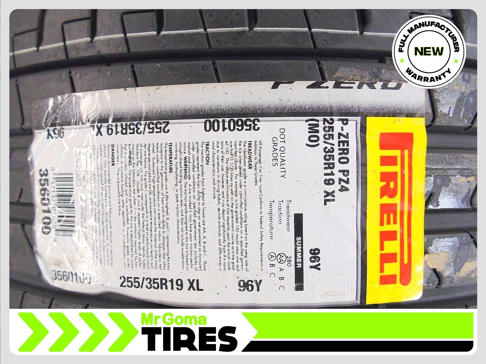 2 BRAND NEW PIRELLI P ZERO PZ4 MO XL 255/35R19 TIRES 96Y 2553519 MERCEDES