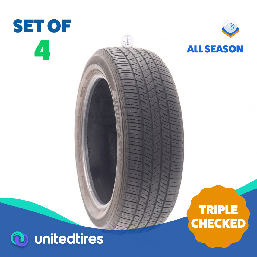 Set of (4) Used 225/55R19 Bridgestone Ecopia H/L 422 Plus 99V – 7-9/32