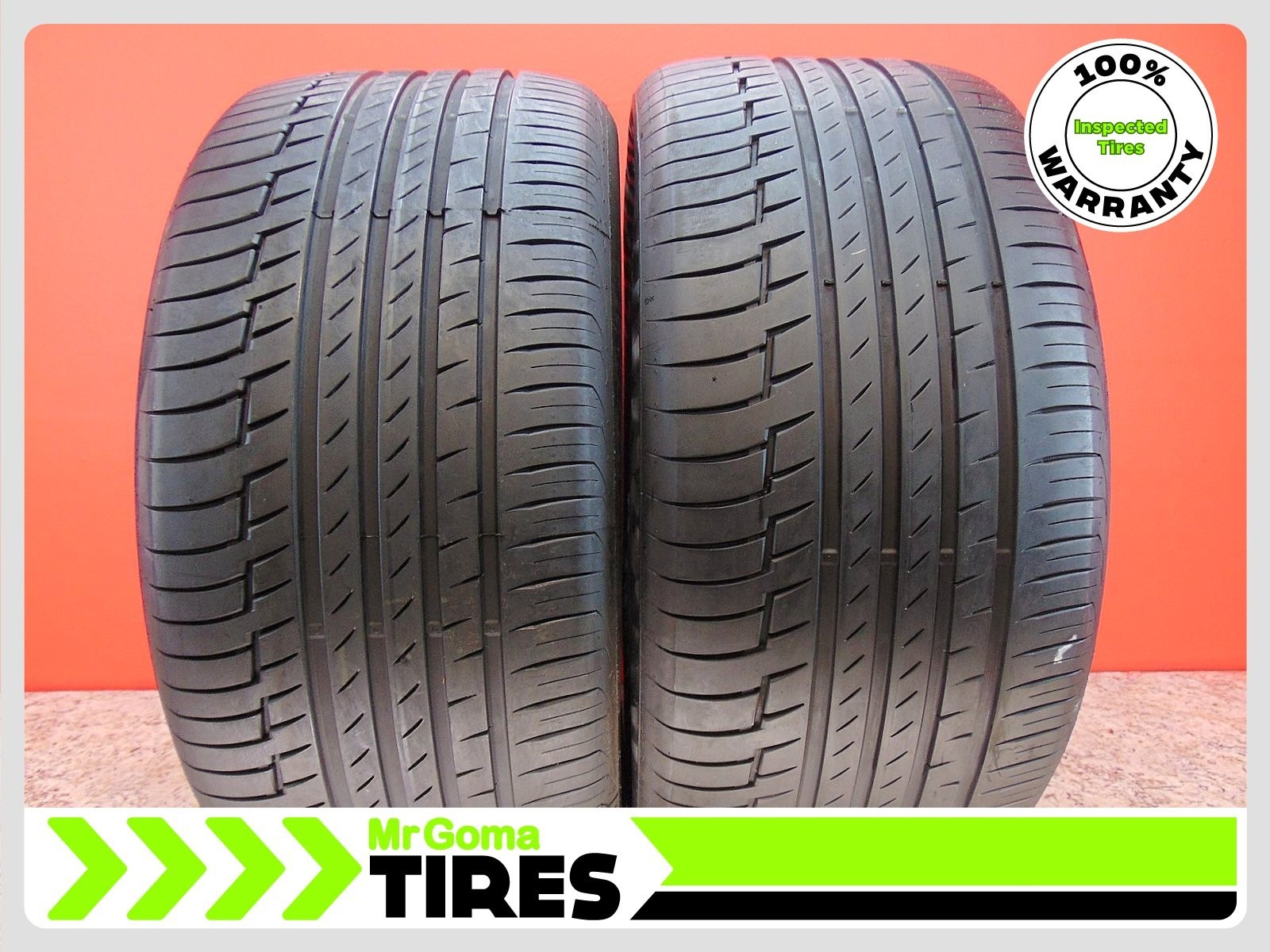 2 CONTINENTAL PREMIUMCONTACT 6 MO XL 325/40R22 USED TIRE 8.4/32 TREAD 114Y