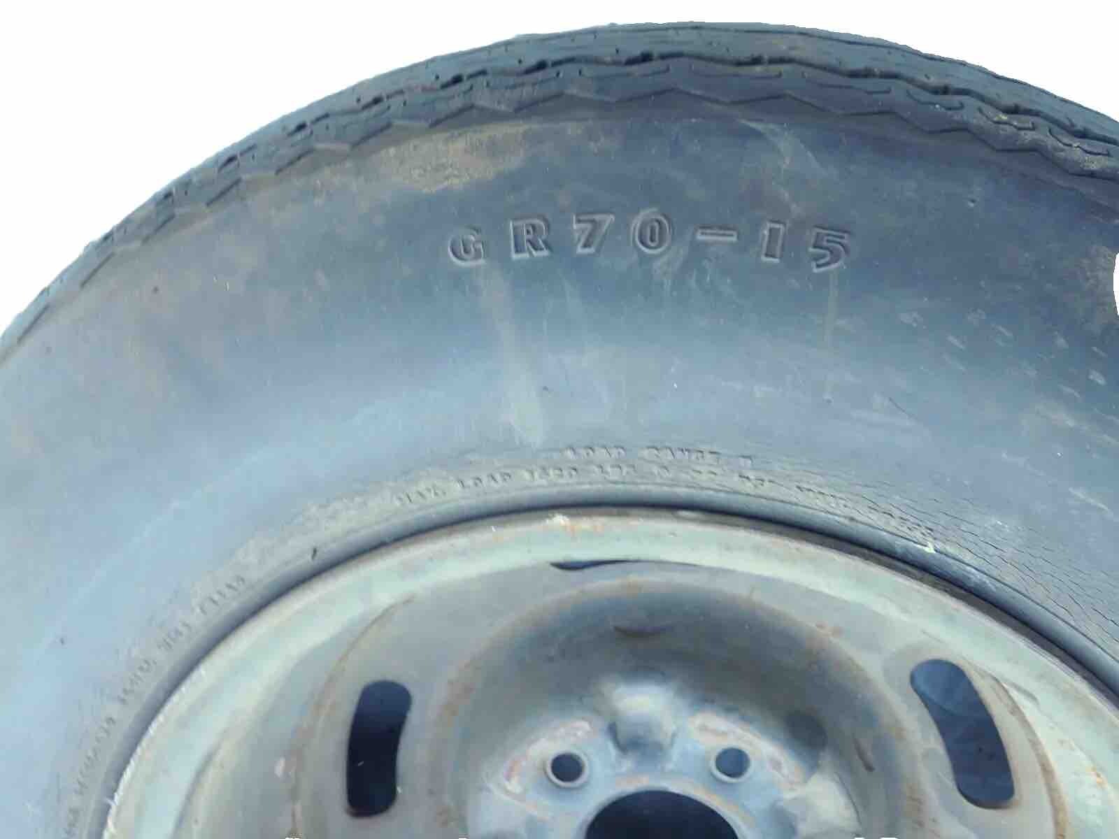 GM 15×8 AZ Rally Wheel Goodyear GR70-15 Custom Steelgard Whitewall Tire Corvette