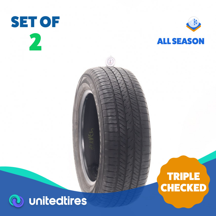 Set of (2) Used 225/60R17 Yokohama Geolandar G91F 98H – 7/32 (GZCN)