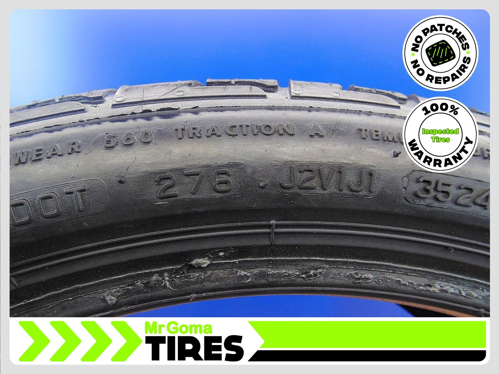 2 225/40R19 USED TIRE BRIDGESTONE TURANZA LS100 RSC RFT XL 7.3/32 TREAD 93H