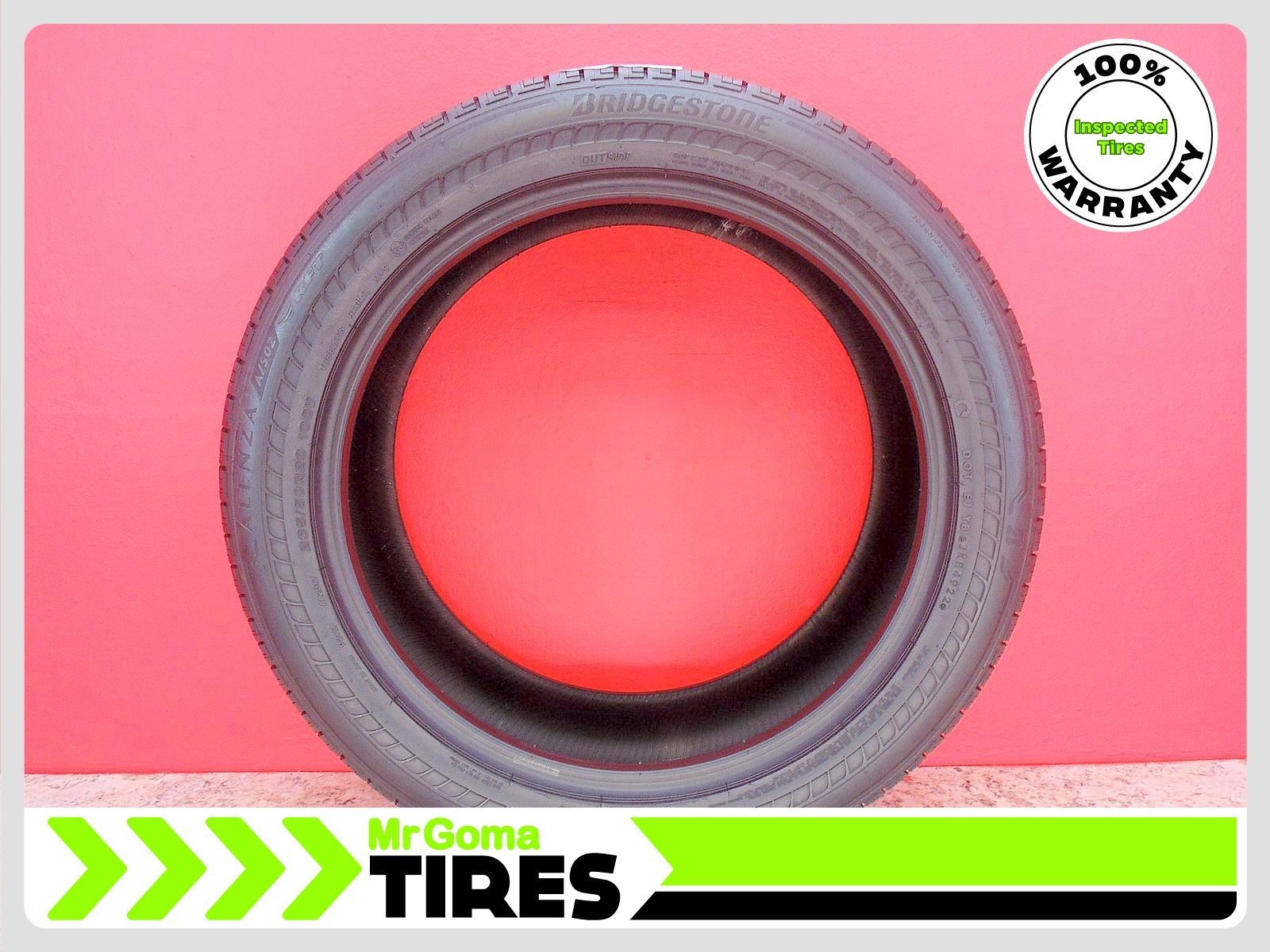 1 BRIDGESTONE ALENZA A/S 02 RSC RFT 235/50R20 USED TIRE 8.9/32 TREAD RUN FLAT