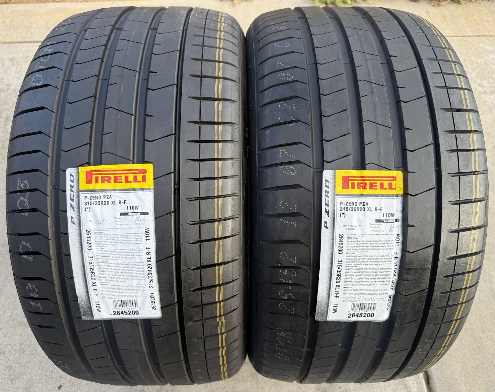 TWO BRAND NEW 315/35R20 110W Pirelli P Zero PZ4 Run Flat RFT Tires 3153520