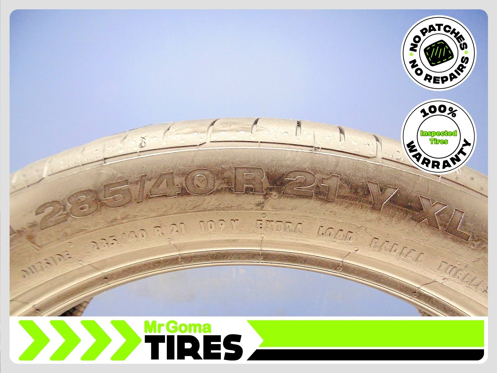 1 CONTINENTAL CONTISPORTCONTACT AO XL 285/40R21 USED TIRE 7.3/32 TREAD 2854021