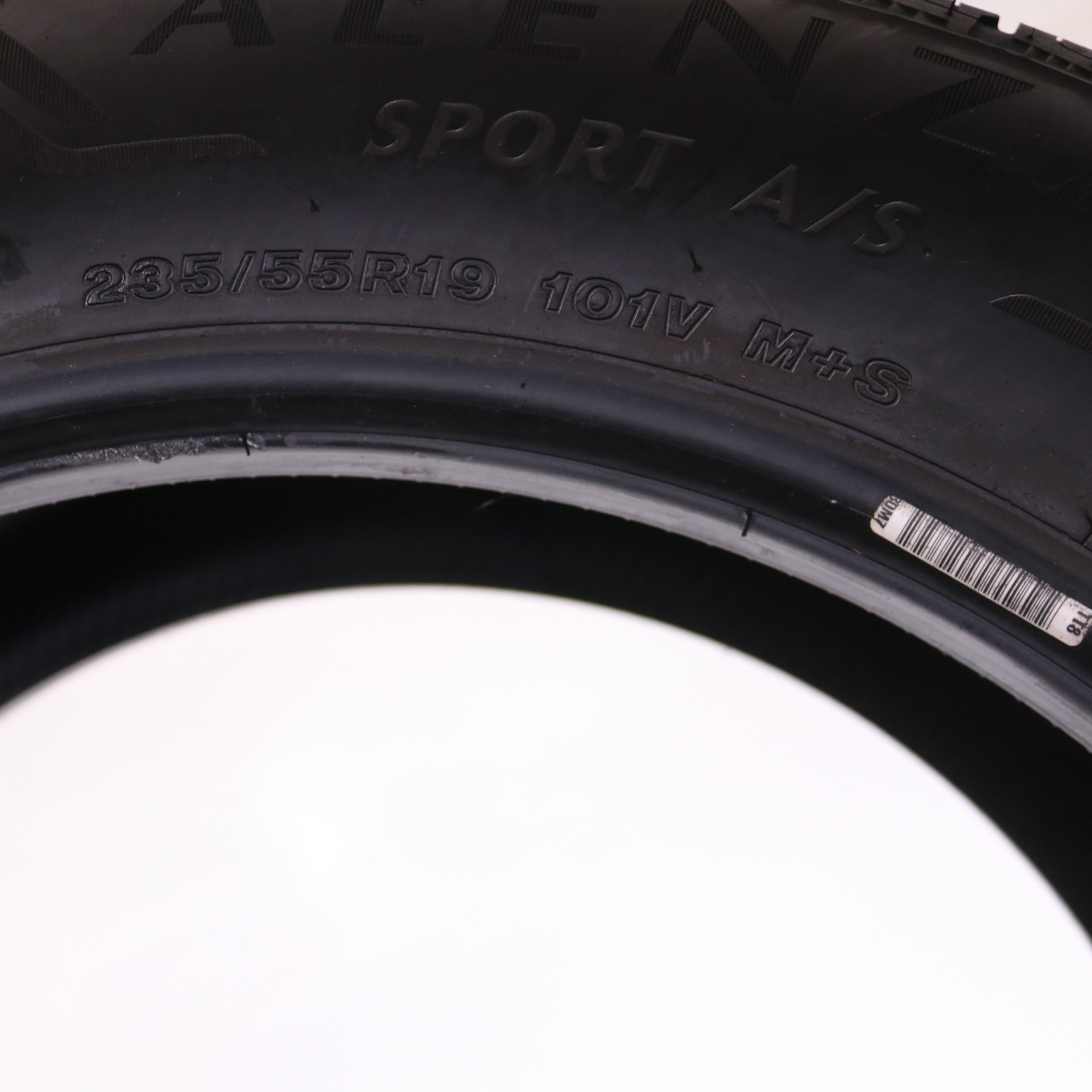 Set of 2 Used 235/55R19 Bridgestone Alenza Sport A/S Enliten – 101V – 6.5-7/32