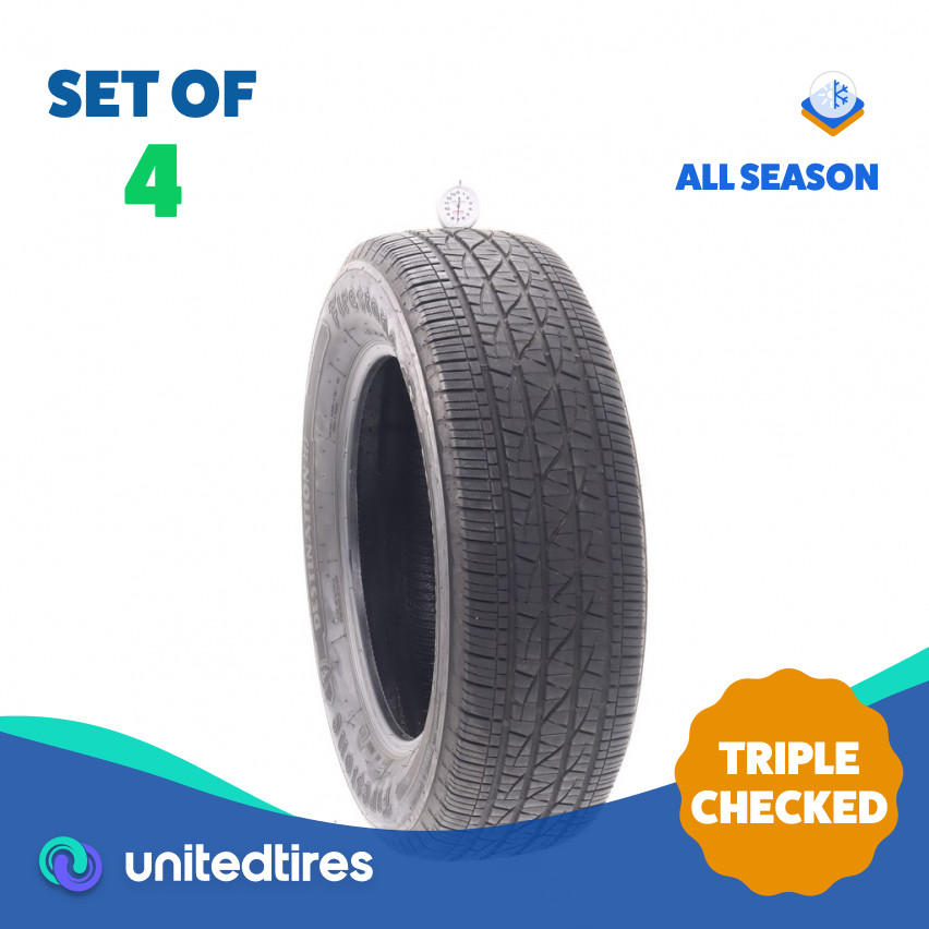 Set of (4) Used 225/65R17 Firestone Destination LE3 102H – 7-9/32 (12523)