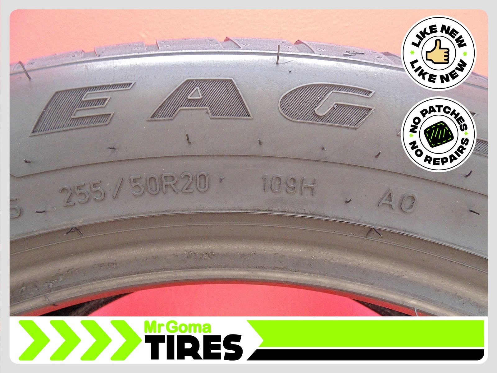 1 GOODYEAR EAGLE SPORT A/S AO AUDI XL 255/50R20 USED TIRE 9.0/32 TREAD LIKE NEW