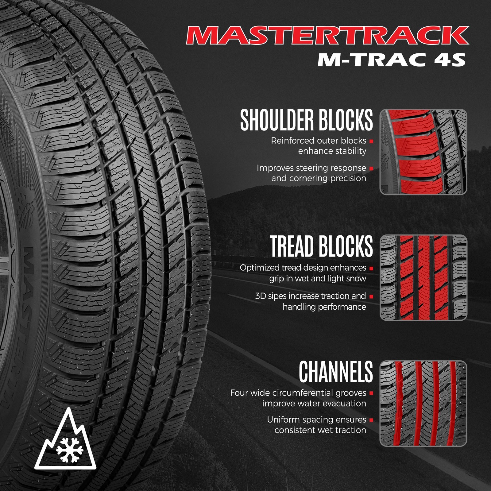 Mastertrack M-TRAC 4S All Weather 215/60R17 96H Passenger Tire 215 60 17