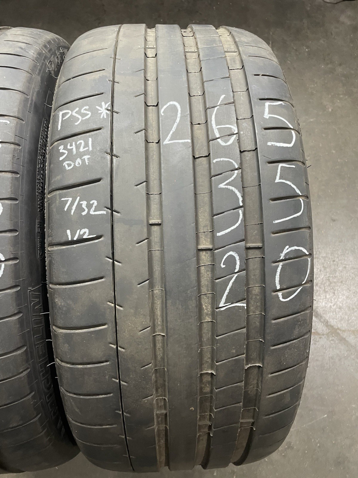 2x 265/35R20 Michelin Pilot Super Sport 6-7/32nds 99Y Used Tires 2653520 2021