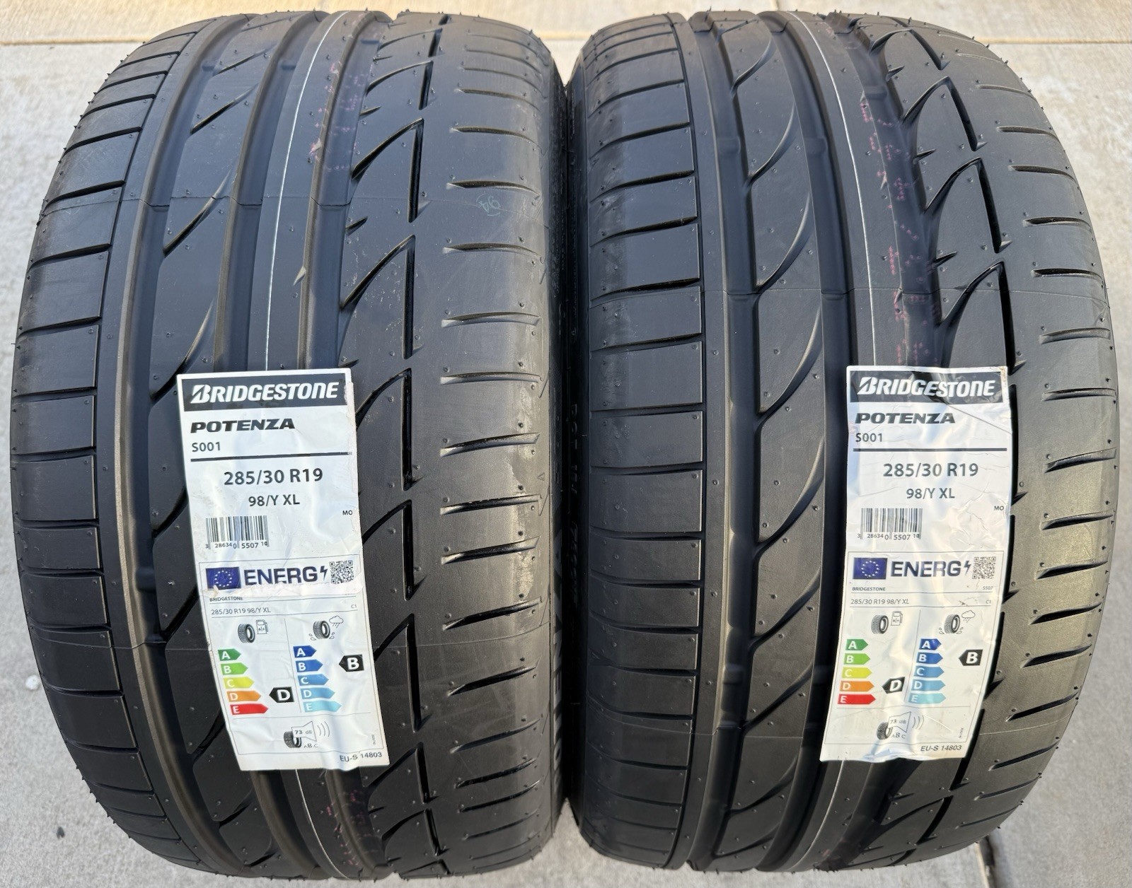 Set of TWO BRAND NEW 285/30R19 Bridgestone Potenza S001 Tires Like Michelin 4S!