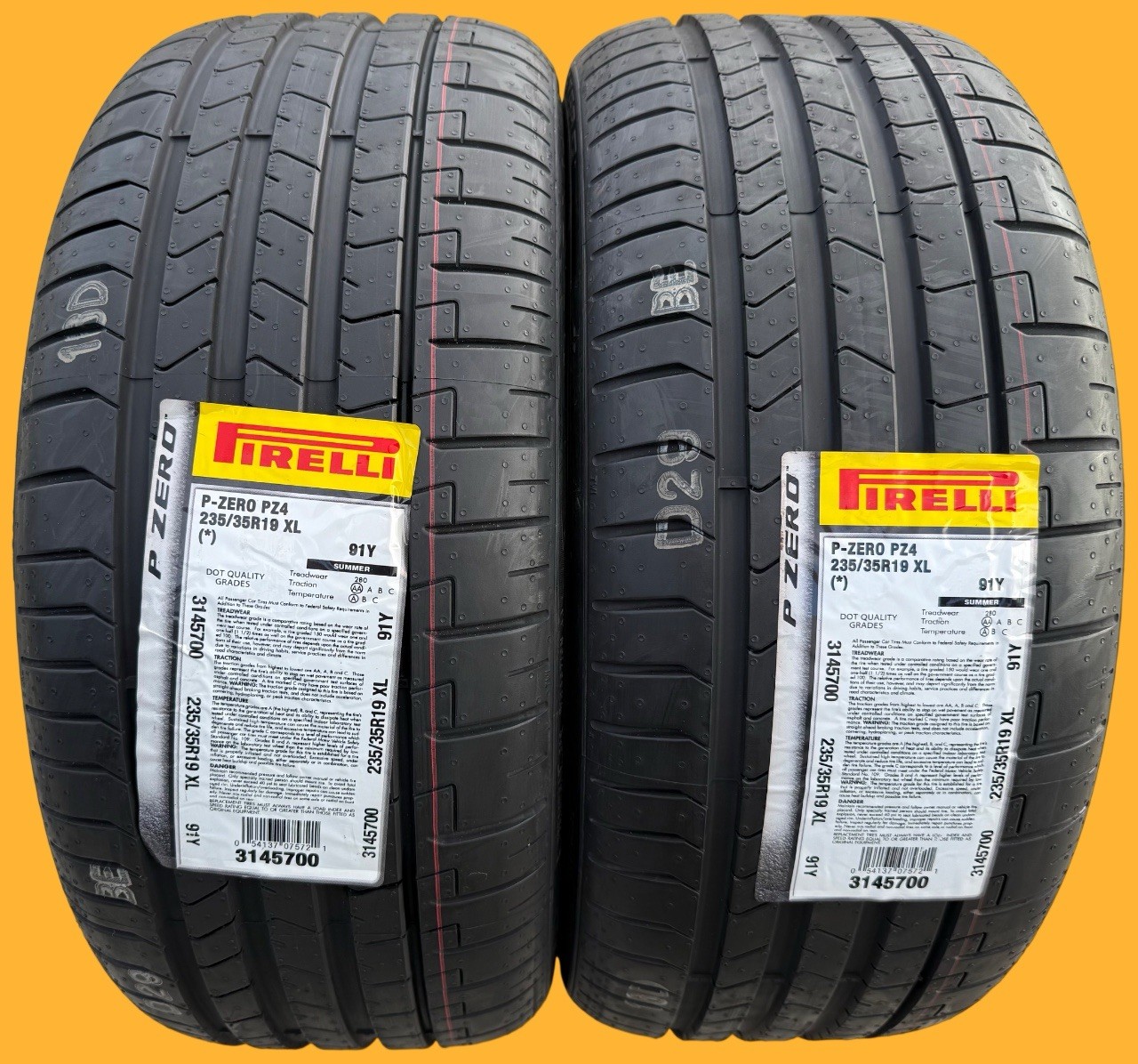 TWO BRAND NEW 235/35R19 Pirelli P Zero PZ4 Sport Tires Like Michelin Pilot 4S!