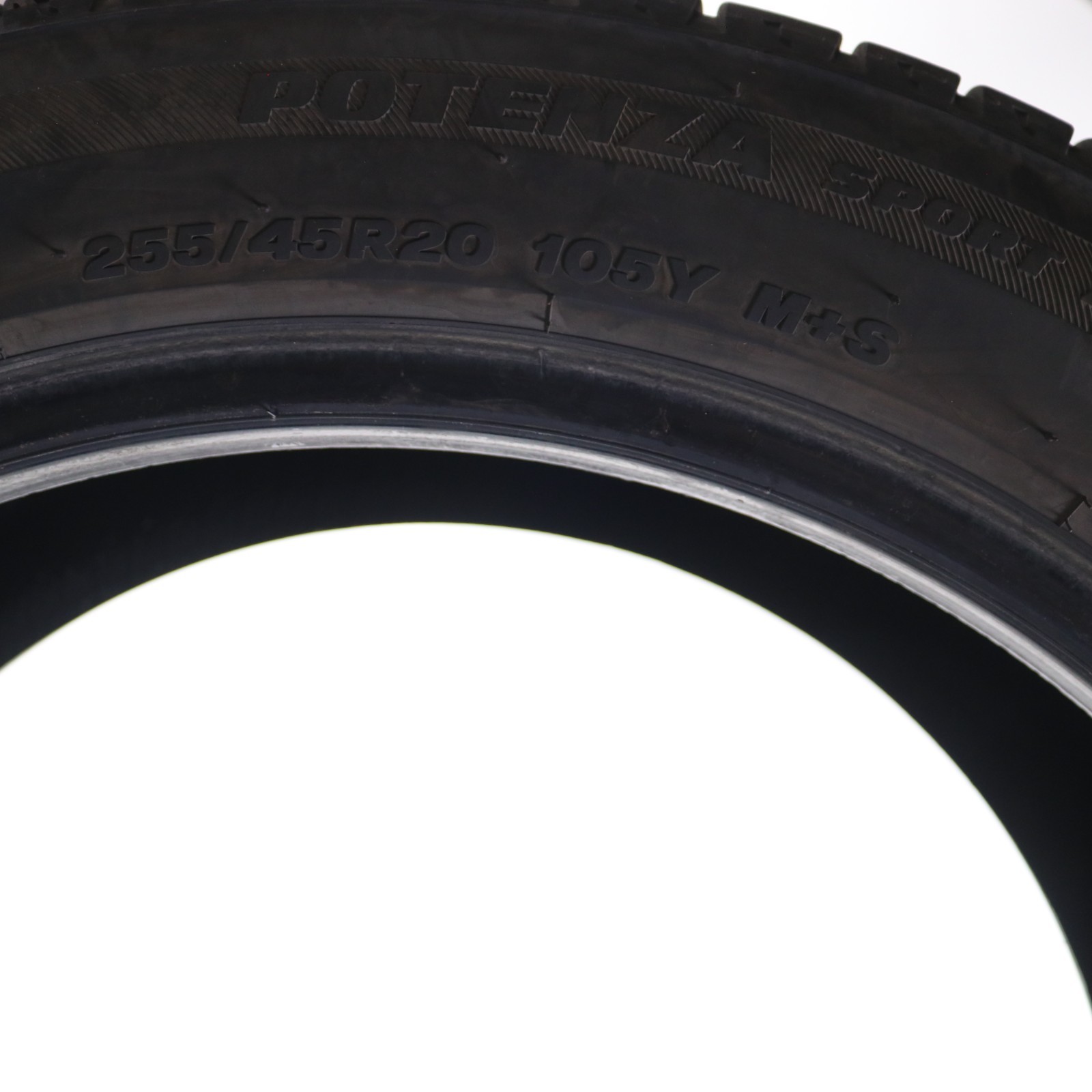 Used 255/45R20 Bridgestone Potenza Sport AS – 105Y – 7/32