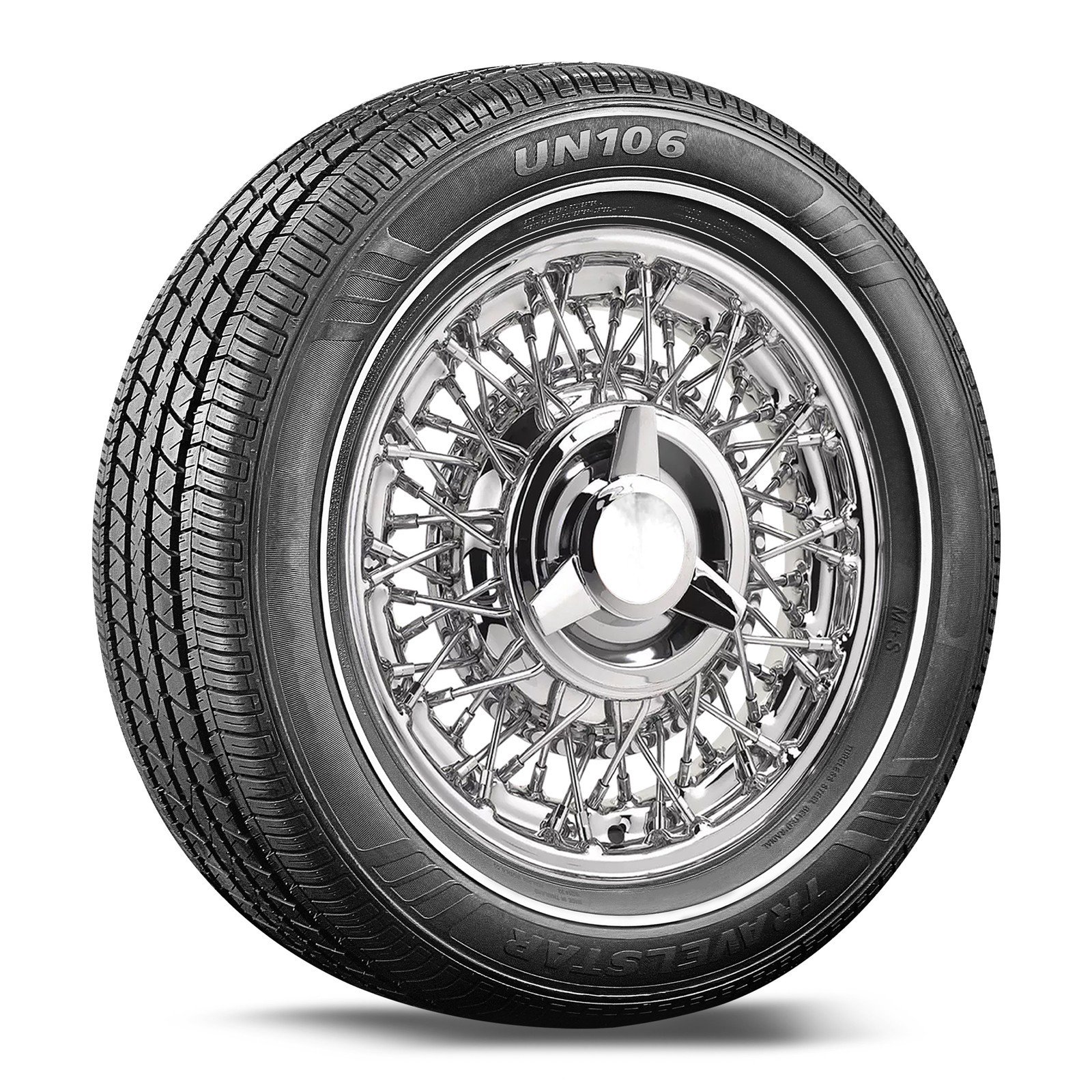 Set of 4 Travelstar UN106 225/60R17 99T 9mm White Wall A/S Passenger Car Tire