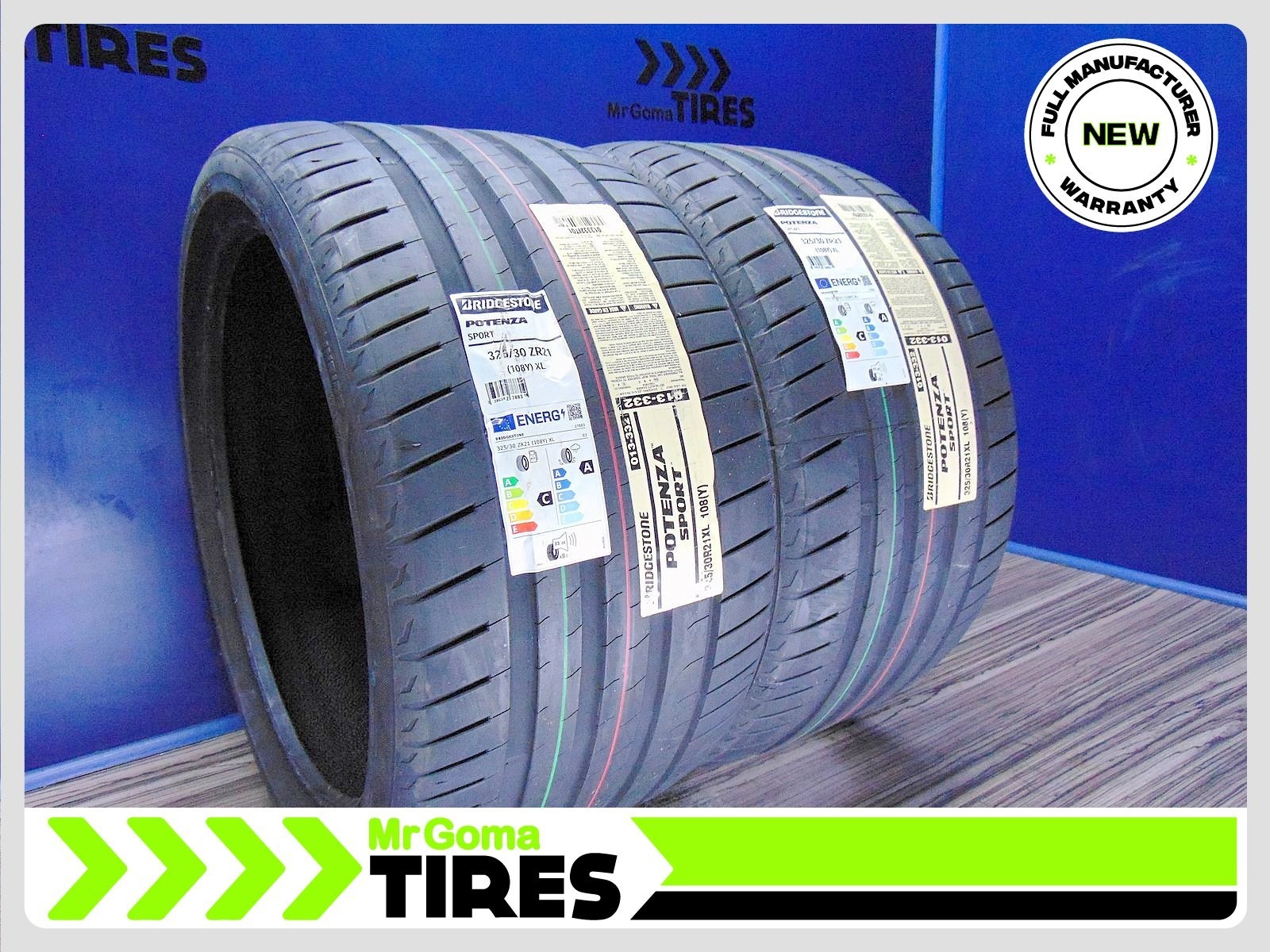 SET OF 2 BRAND NEW 325/30ZR21 BRIDGESTONE POTENZA SPORT XL TIRES 108Y 3253021