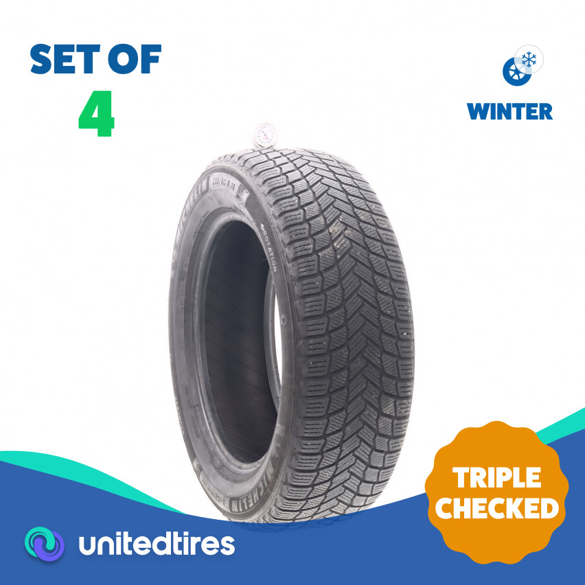 Set of (4) Used 235/60R18 Michelin X-Ice Snow SUV 107T – 5.5-7/32