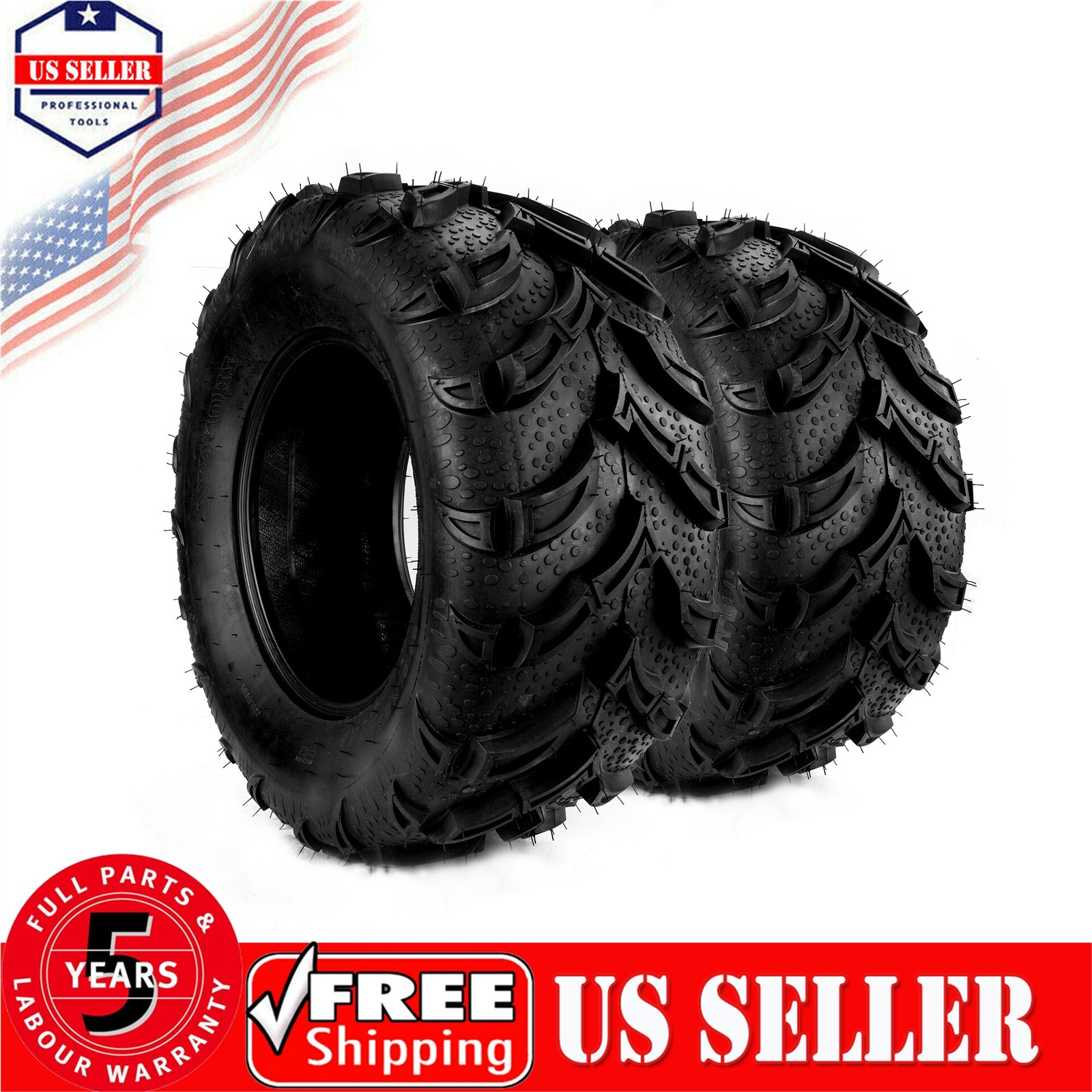 Pair 25×10-12 ATV Tires 25x10x12 Heavy Duty 6 Ply Tubeless All Terrain 25×10 12