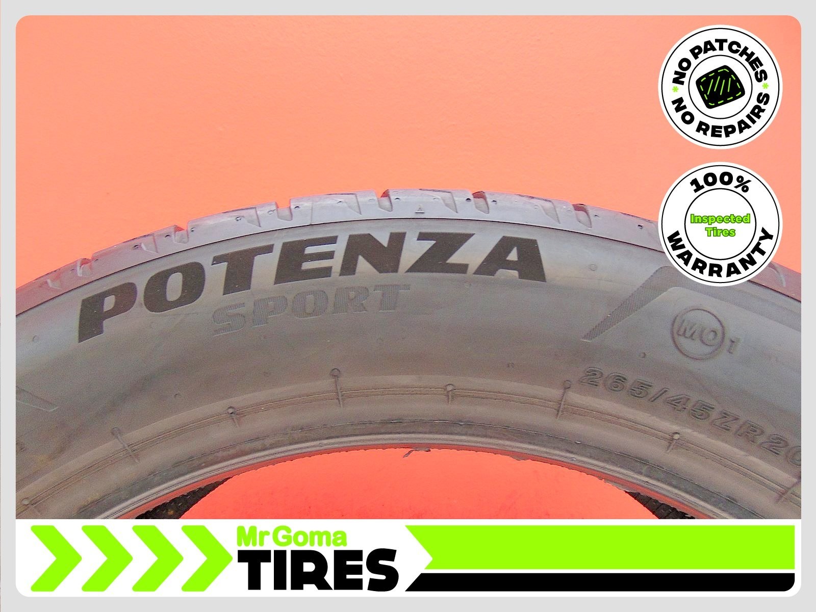 1 BRIDGESTONE POTENZA SPORT MO1 XL 265/45ZR20 USED TIRE 7.3/32 TREAD 2654520