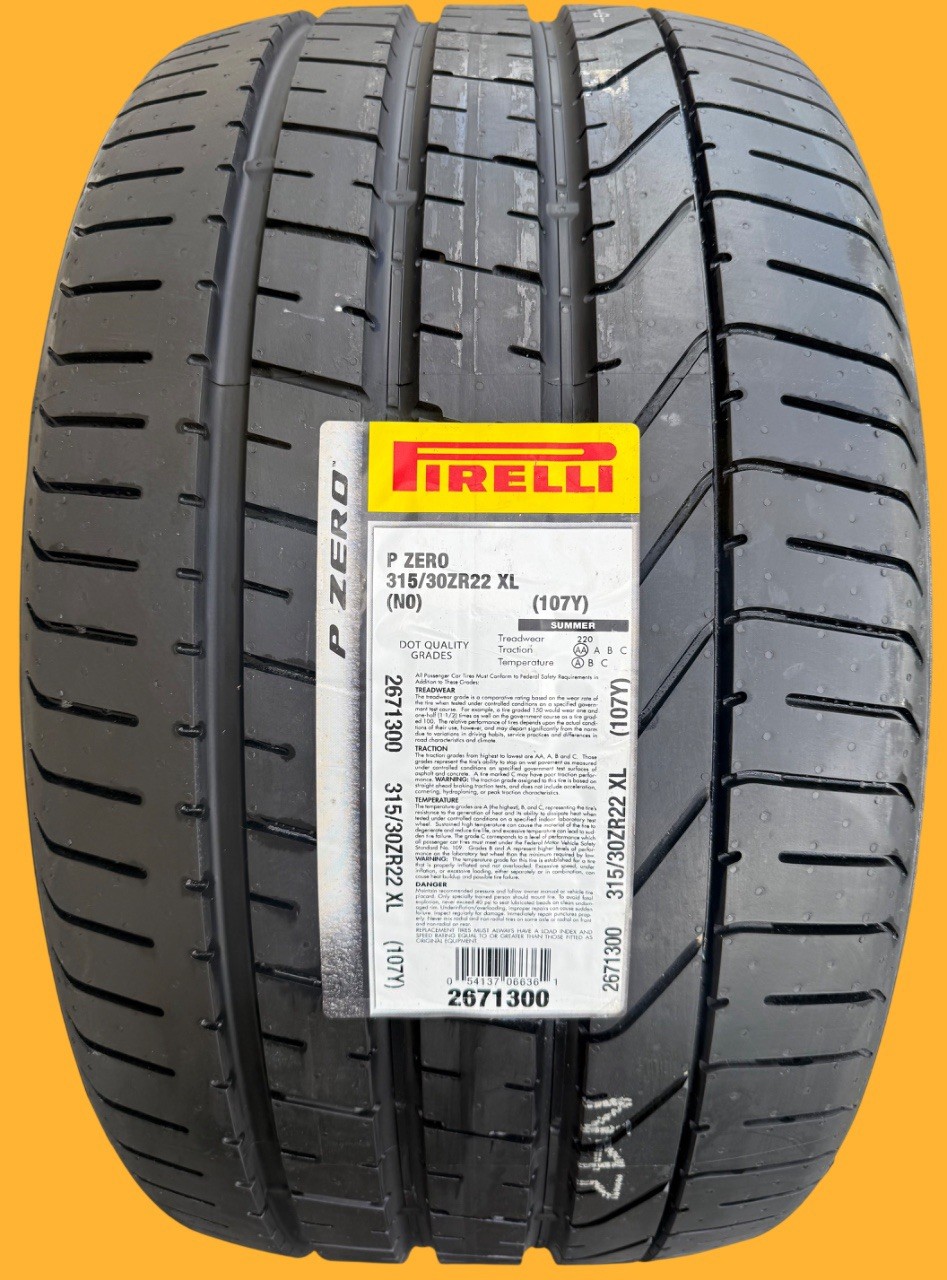 ONE BRAND NEW 315/30ZR22 (107Y) Pirelli P Zero N0 NO Porsche Cayenne Tire
