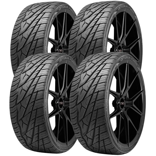 (QTY 4) 285/25ZR20 Venom Power Ragnarok GTS 93W XL Black Wall Tires