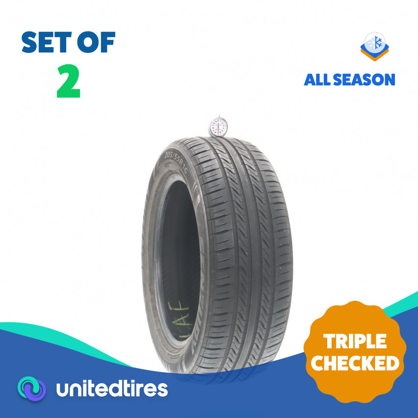 Set of (2) Used 205/55R16 Sentury Touring 91H – 6.5/32