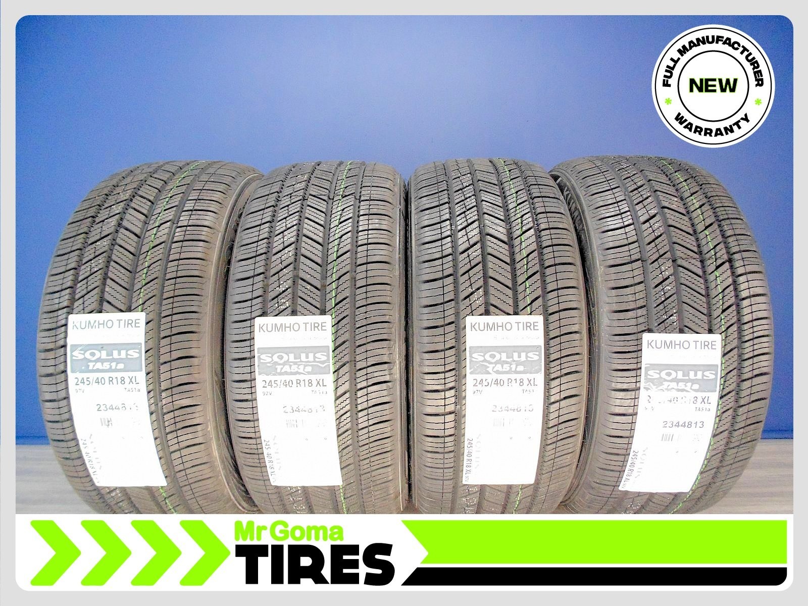 SET OF 4 BRAND NEW KUMHO SOLUS TA51A XL 245/40R18 TIRES 97V 2454018