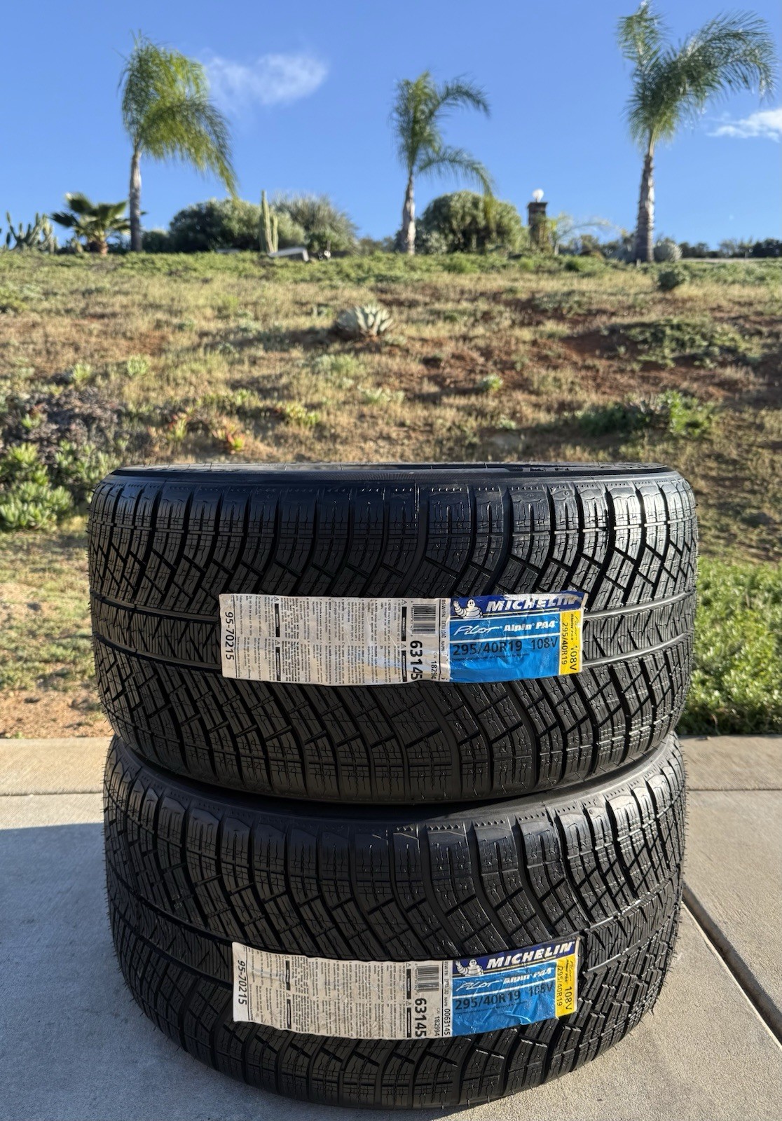 TWO NEW 295/40R19 Michelin Pilot Alpin PA4 N0 Porsche Panamera Winter Snow Tires