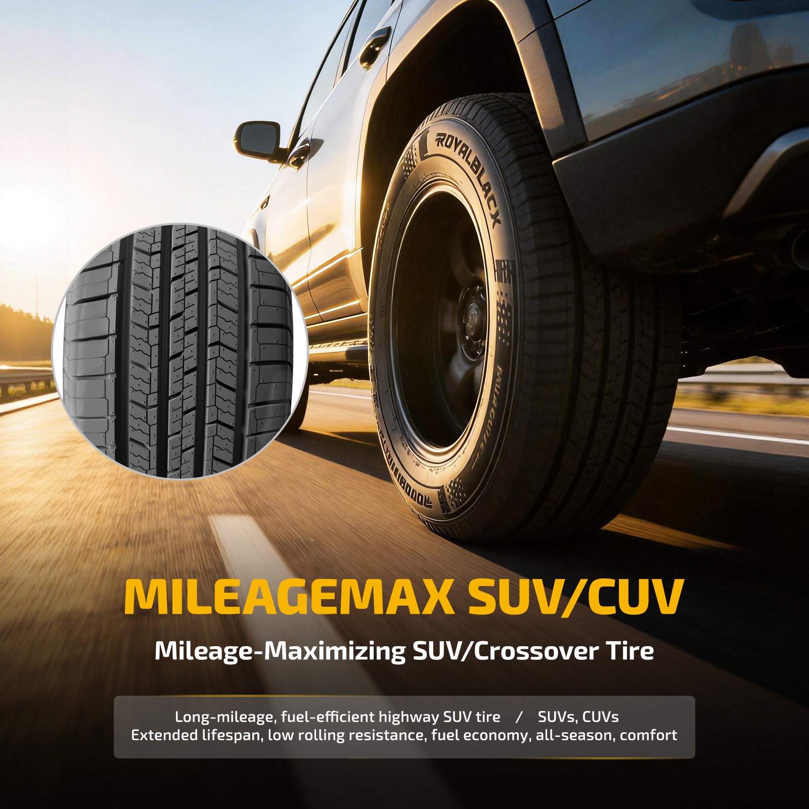 4 Tires MILEAGEMAX SUV/CUV 235/65R17 108H A/S All Season with 8.4mm Tread Depth