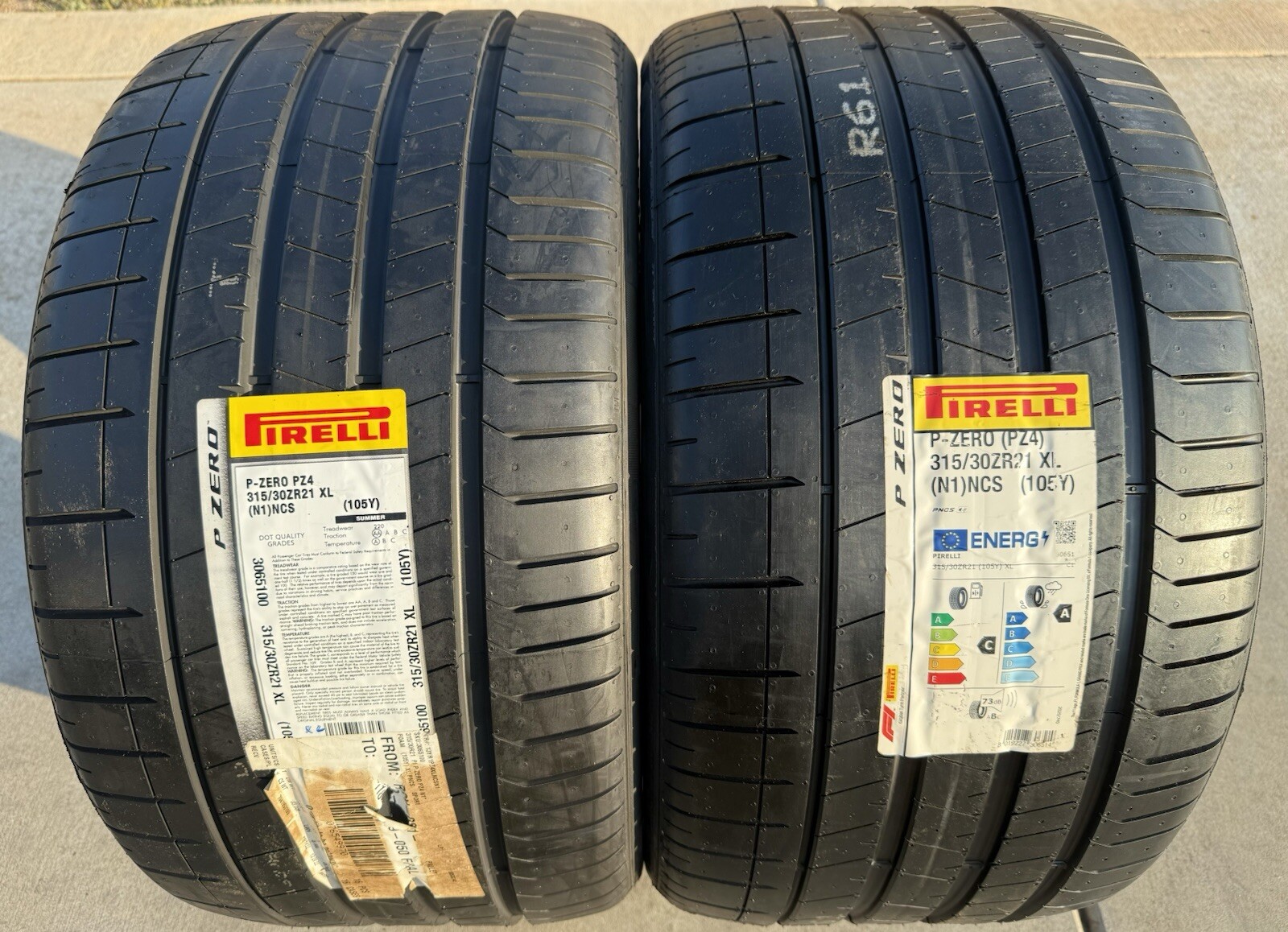 TWO BRAND NEW 315/30ZR21 (105Y) Pirelli P Zero PZ4 Sport N1 Porsche PNCS Tires