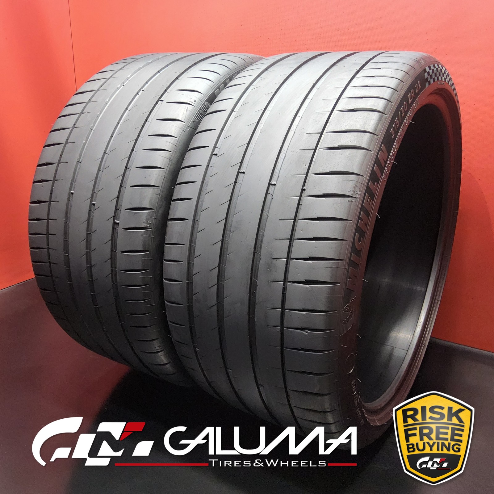 Set of 2 Tires LikeNEW Michelin Pilot Sport 4S ★ XL 315/30ZR22 No Repairs #96293