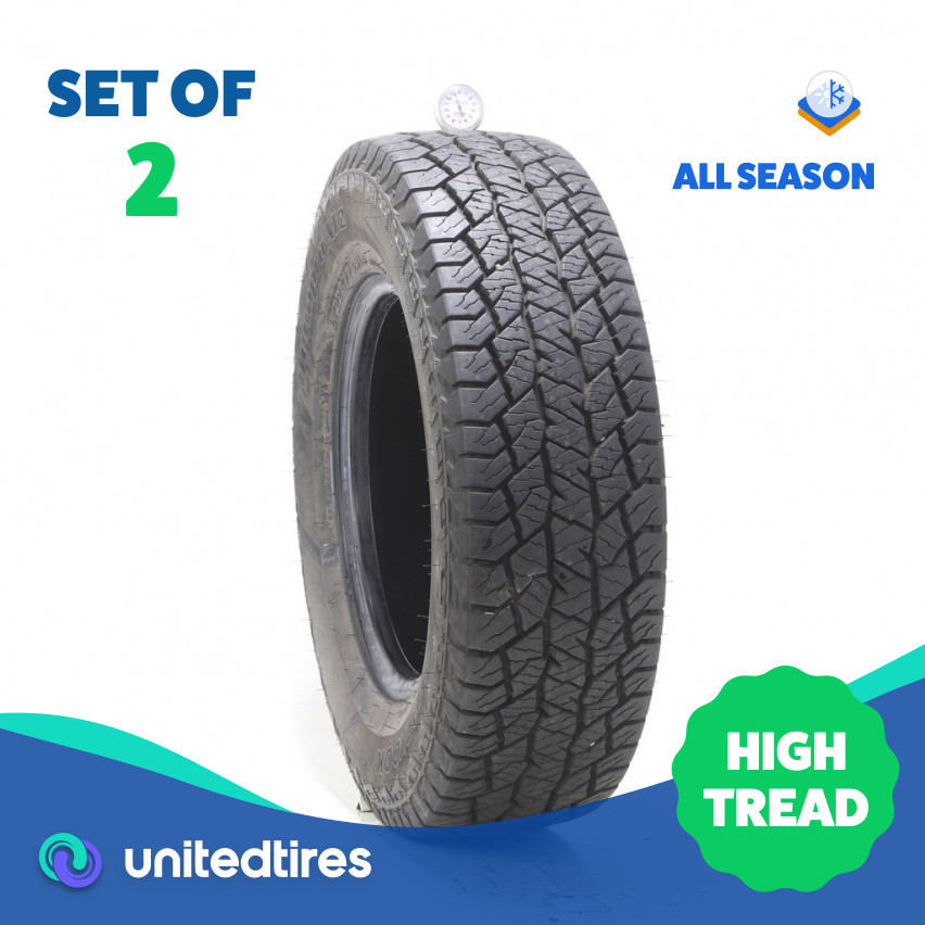 Set of (2) Used LT 225/75R16 Hankook Dynapro AT2 115/112S – 13/32