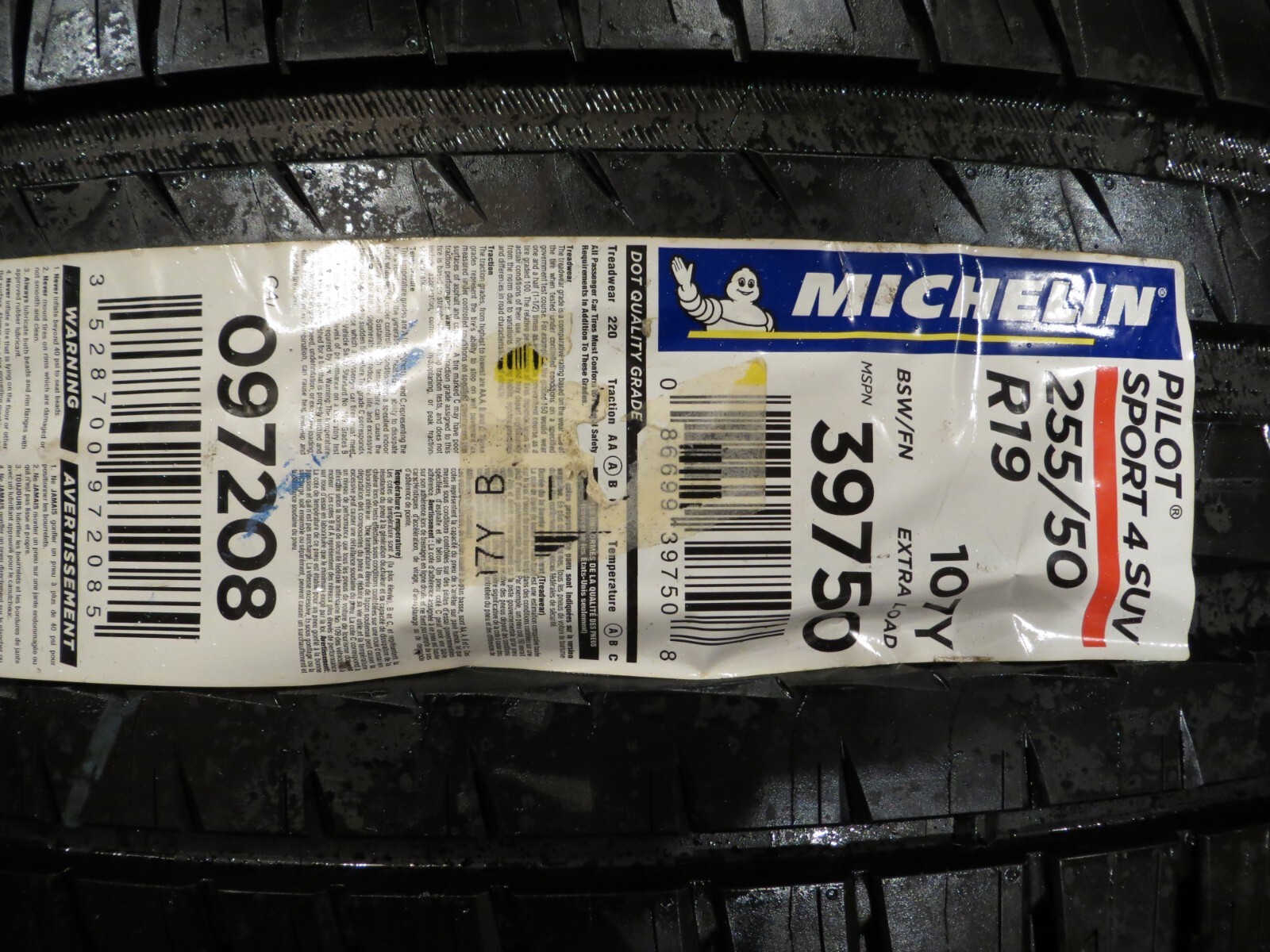 NEW 1 ONE MICHELIN PILOT SPORT 4 SUV 255/50R19 107Y XL FRANCE 255 50 19 2930