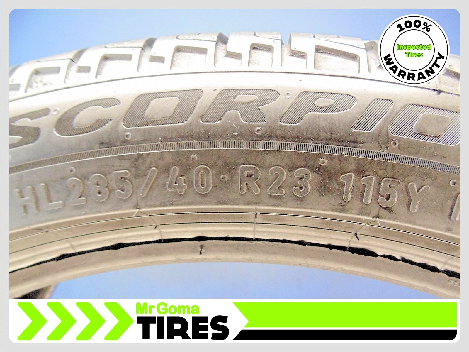1 PIRELLI SCORPION TM MS LR PNCS XL HL285/40R23 USED TIRE 7.3/32 TREAD 2854023