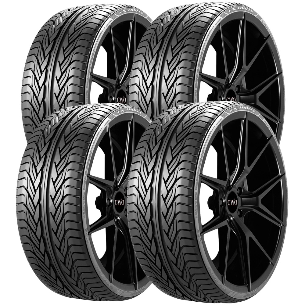 (QTY 4) 255/30R30 Lexani LX-Thirty 103W XL Black Wall Tires