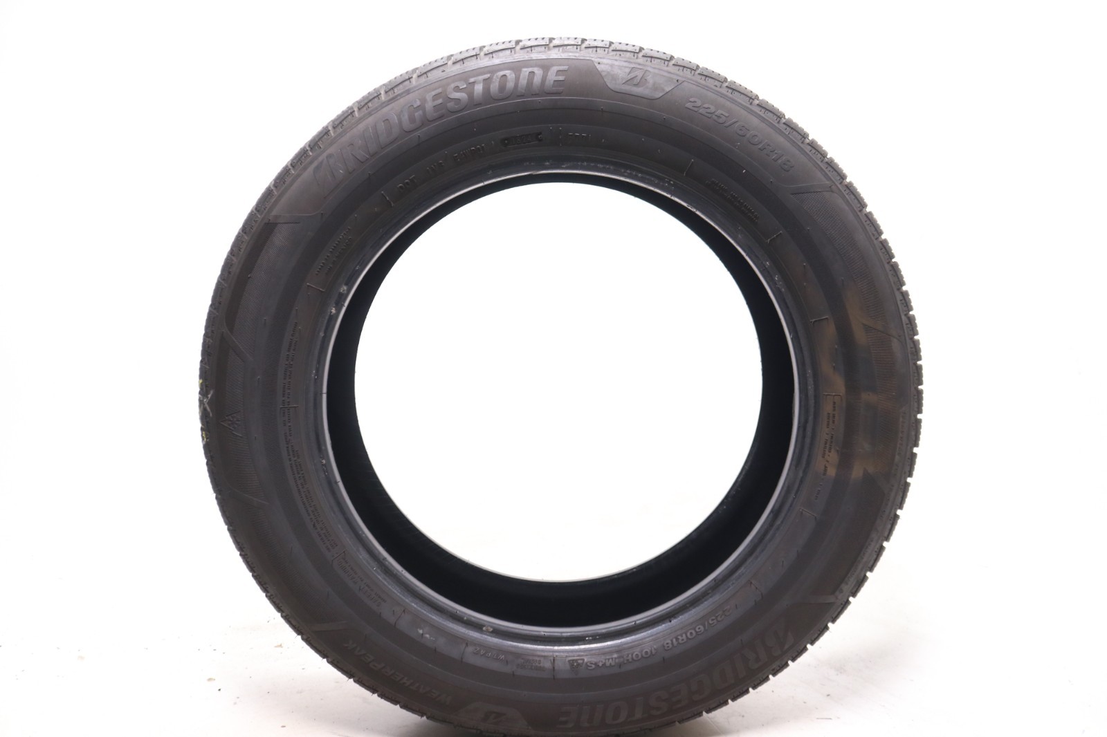 Set of 4 Used 225/60R18 Bridgestone WeatherPeak – 100H – 8-9/32