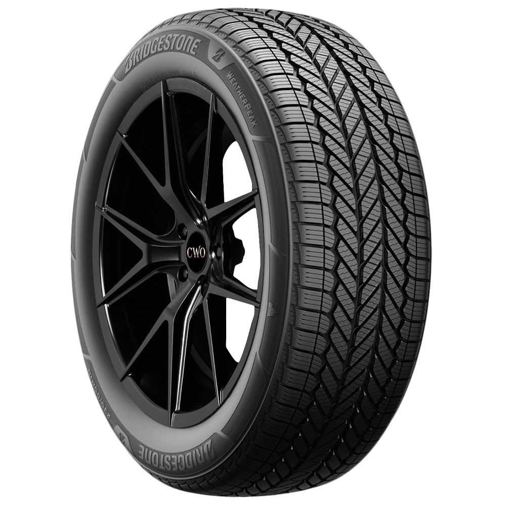 (QTY 4) 225/55R17 Bridgestone WeatherPeak 97V SL Black Wall Tires