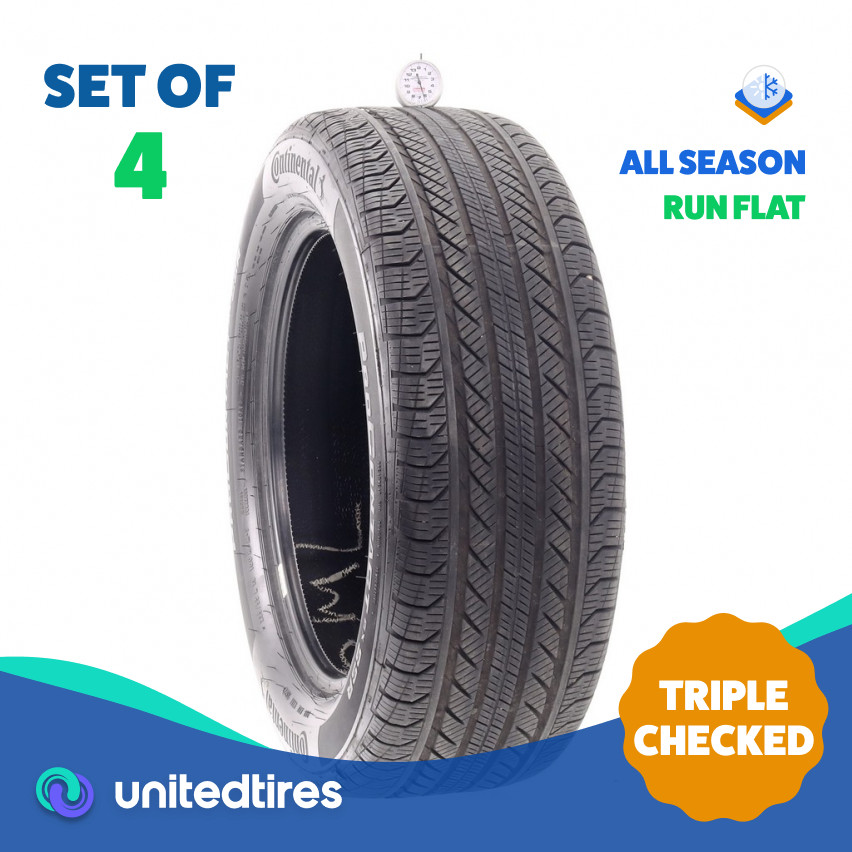 Set of (4) Used 235/55R18 Continental ProContact GX SSR MOE 100H – 6-8/32