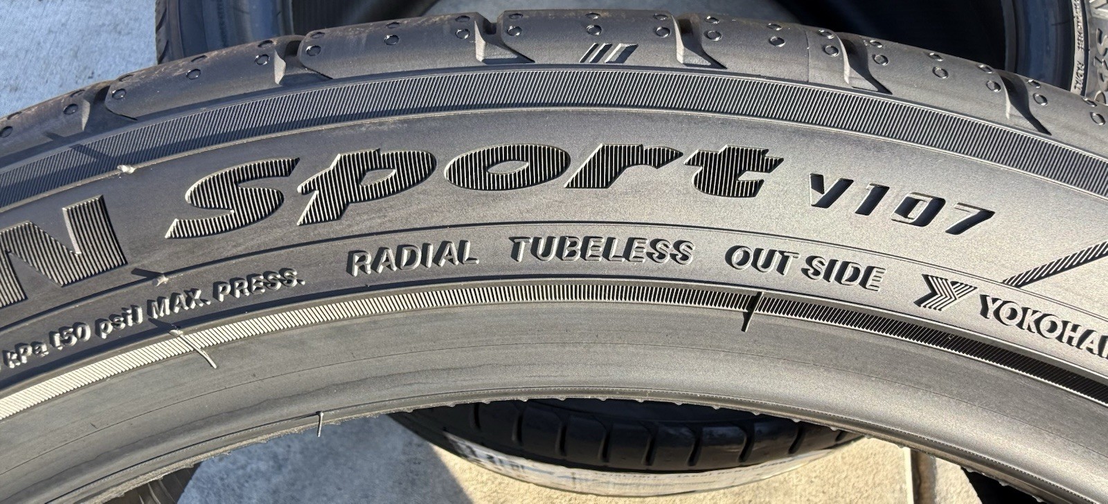 TWO BRAND NEW 265/35ZR20 Yokohama ADVAN Sport V107 Tires Like Michelin Pilot 4S!