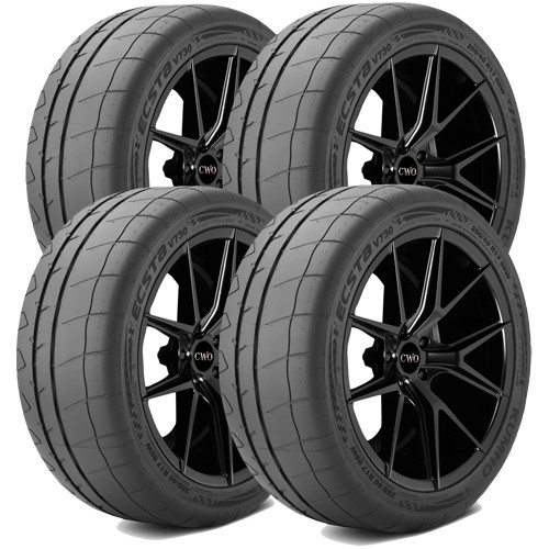 (QTY 4) 205/50R15 Kumho Ecsta V730 86V SL Black Wall Tires