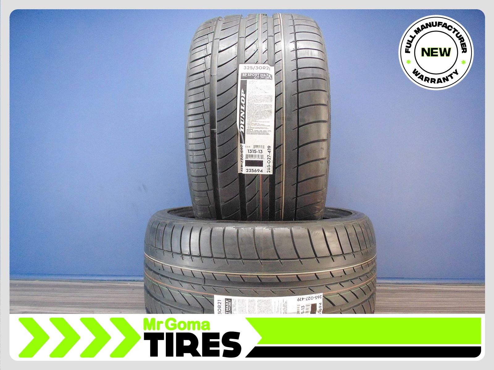 2 BRAND NEW 325/30R21 DUNLOP SP SPORT MAXX GT DSTT RSC RFT XL TIRES RUN FLAT