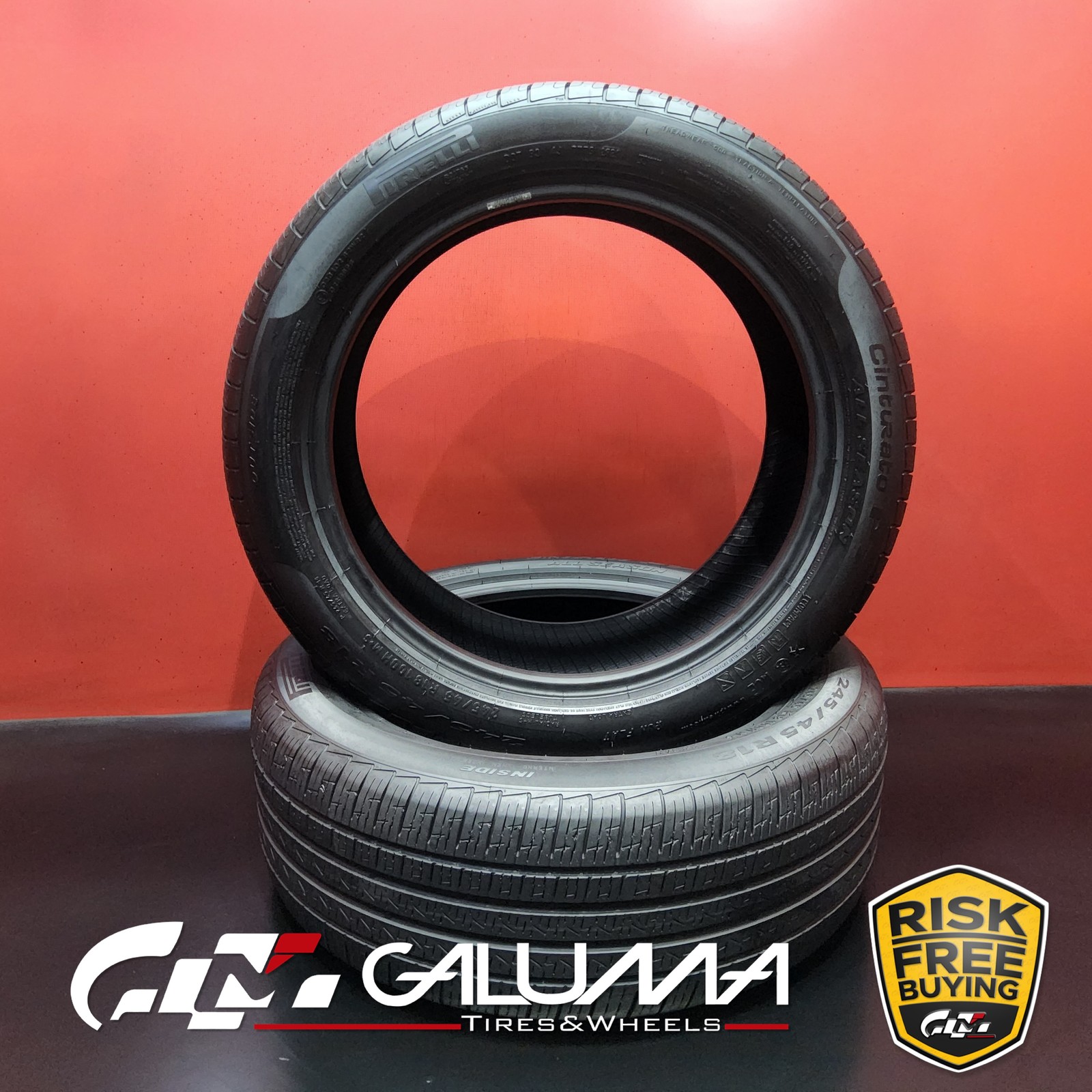 Set of 2 Tires Pirelli Cinturato P7 A/S RunFlat ★MOE 245/45R18 No Repairs #96218