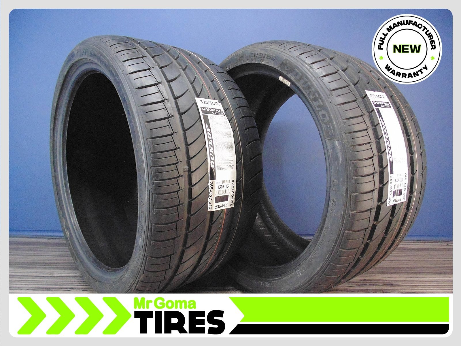 2 BRAND NEW 325/30R21 DUNLOP SP SPORT MAXX GT DSTT RSC RFT XL TIRES RUN FLAT